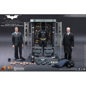 The Dark Knight Batman Armory with Bruce Wayne and Alfred 1/6 scale figure set 30cm